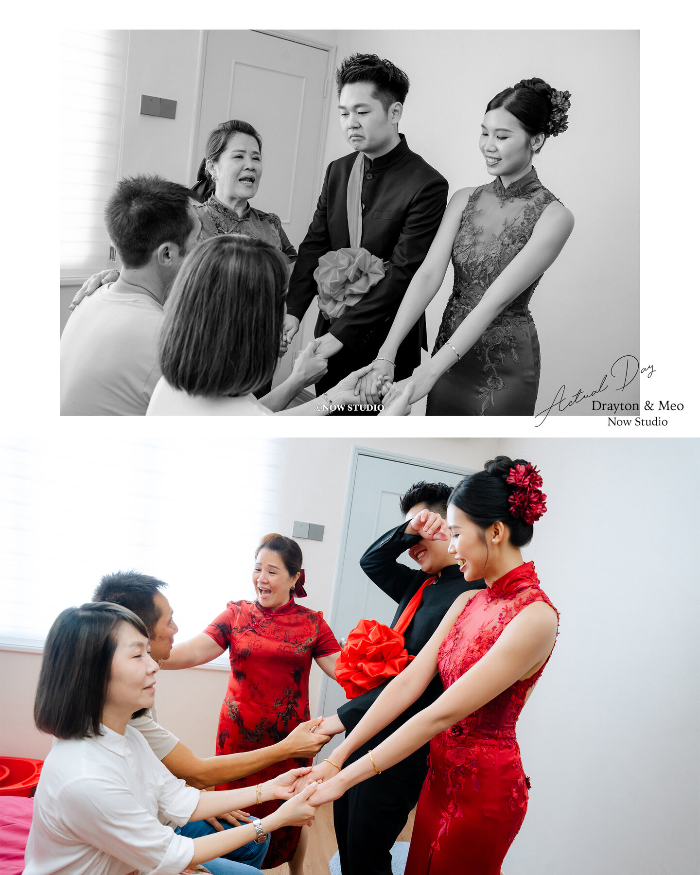 婚礼当天新人和家人的真实互动